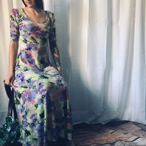 LuLaRoe RARE UNICORN Floral Ana Maxi Dress Medium
